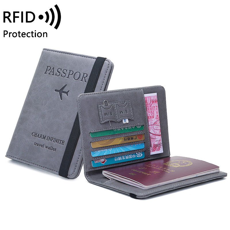 Index Card Holder - 남녀공용 PU 가죽 여권 홀더 -