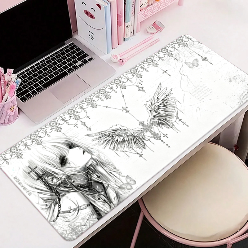 Leather Desk Pad - 가죽 마우스 패드 블랙 화이트 애니메이션