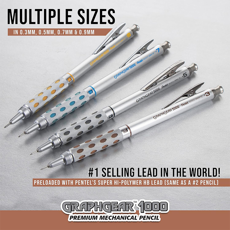 일본 펜텔 샤프 펜슬 GraphGear 1000 금속  - Pentel Pen Energel 리뷰 및 가격