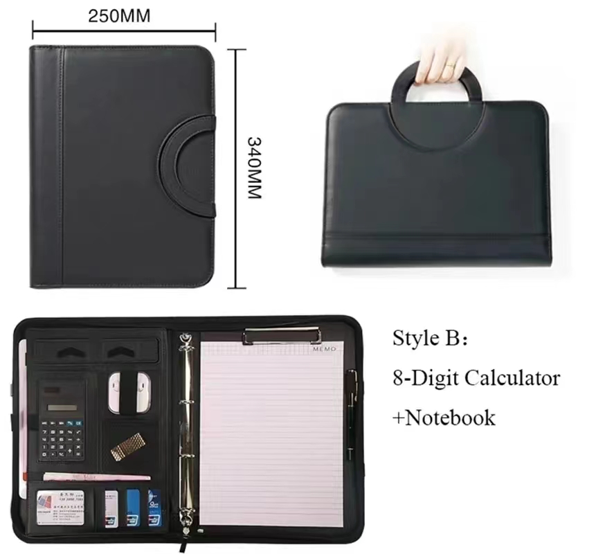 PU 가죽 A4 지퍼 계산기 바인더 회의 파일 패드 폴 - Binder A4 Lever 리뷰 및 가격
