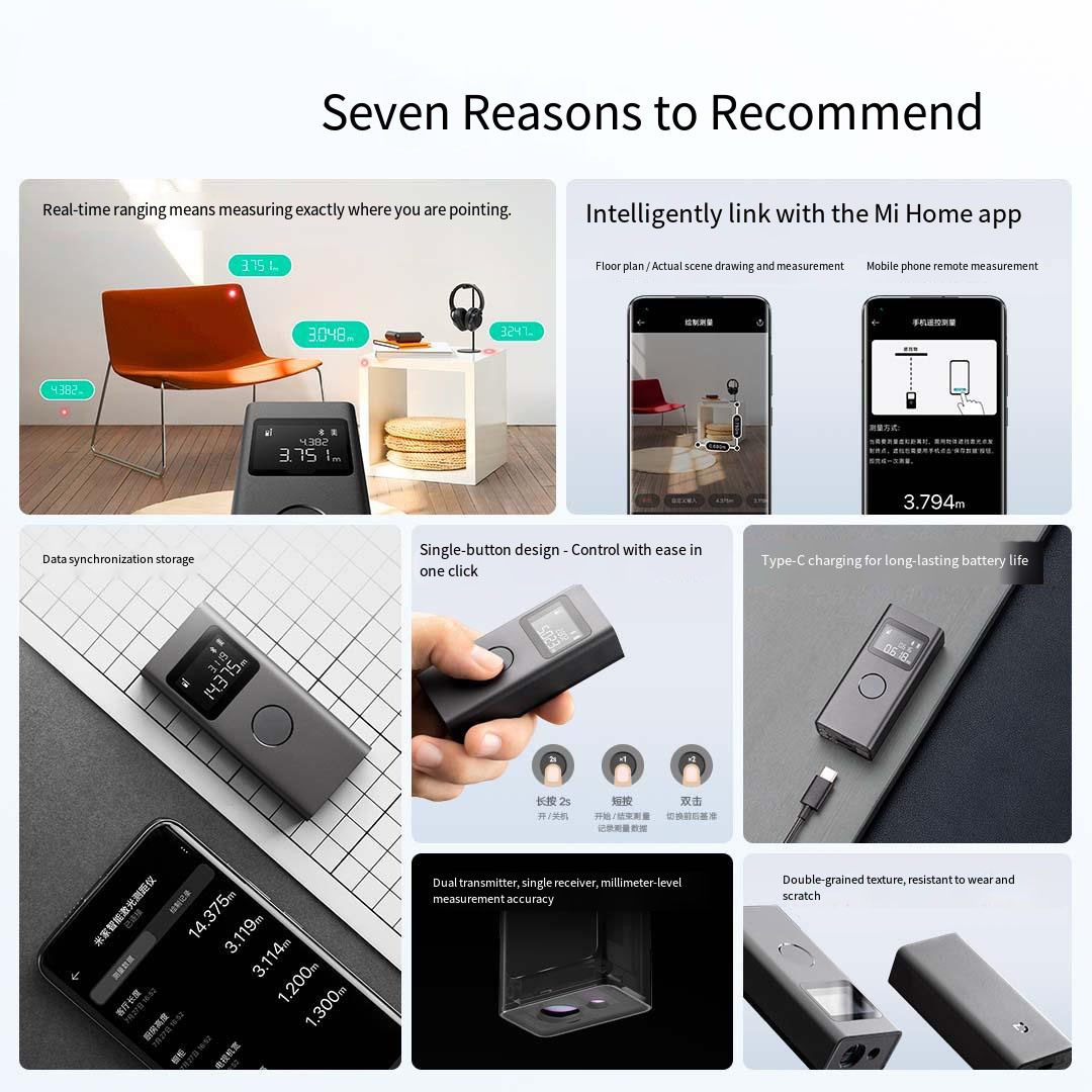 Xiaomi Mijia 스마트 레이저 거리 측정기 테이 - Tape Dispenser Weighted 리뷰 및 가격